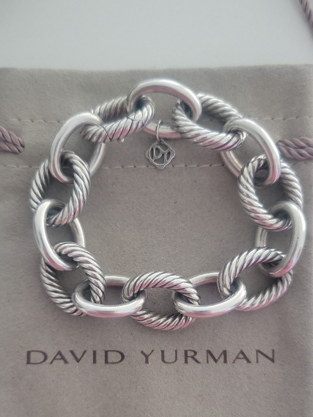 David Yurman Oval Extra Large Link Bracelet- Sterling Silver 7.5 inch